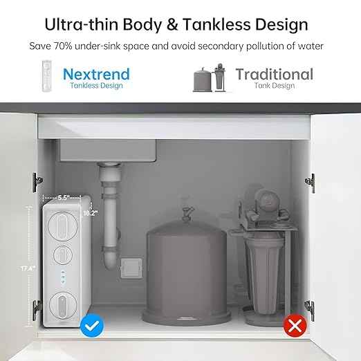 NexTrend 600GPD Reverse Osmosis System: 7 Stage Tankless Reverse Osmosis Water Filter Under Sink, NSF/ANSI 58 & 372 Certified, RO Water Filtration System, 2:1 Pure