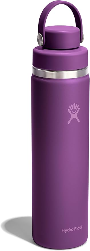 Hydro Flask Water Bottle - Insulated Stainless Steel - Wide Mouth Flex Chug Lid, Non Spill, Leakproof in 24 Oz Beachplum Purple