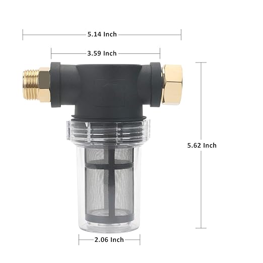 STYDDI Garden Hose Inlet Filter for High Pressure Washer, Garden Hose Water Sediment Filter Attachment with 100 Mesh Screen for Power Washer, Transfer Pump, Rain Barrels, Outdoor Spigots - AquaVibe