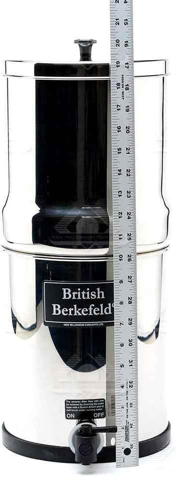 British Berkefeld® Gravity Water Filter with four 7" Super Sterasyl™ Ceramic Water Filter Elements