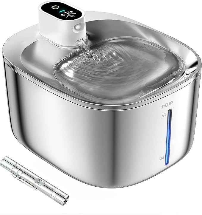 Wireless Cat Water Fountain Stainless Steel,4.5L Cordless Pet Fountains for Dringking,5000mah Battery Operated Cat Water Pountain,Automatic Dog Dispenser w Pen Cat Toys