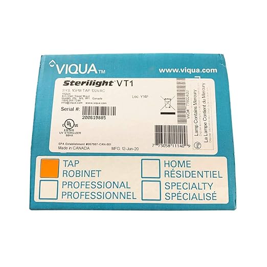 Viqua VT1 UV Home Water Treatment Under Sink 1 GPM Drinking Water System