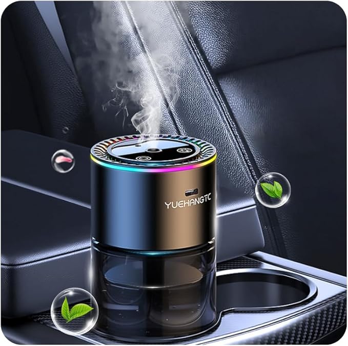 Smart Car Air Freshener for Men, Car Diffuser with 180ml Large Volume for 7 Months, Auto On/Off & 3 Adjustable Modes, RGB Music Syncing Light, Perfect for car, Bedroom and Office (Cologne)