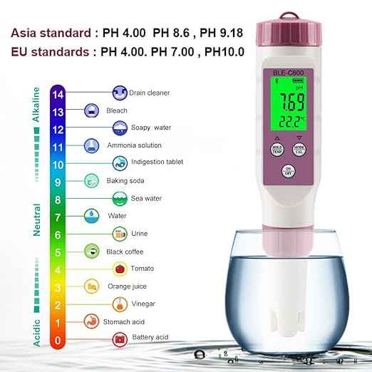 7 in 1 PH Meter PH Tester,0.01 High Accuracy Digital PH Meter for Water,PH/TDS/EC/ORP/S.G/Salt/Temp Tester,TDS Meter Water Tester for Drinking Water,Hydroponics,Plants,Aquarium and Pool