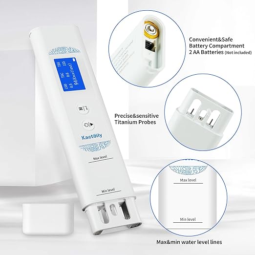 6 in 1 Digital Water Tester for Drinking Water, Portable Water Quality Tester for TOC, COD, EC, UV275, Temp, TDS Meter Digital Water Tester for Well, Tap, Outdoor Water