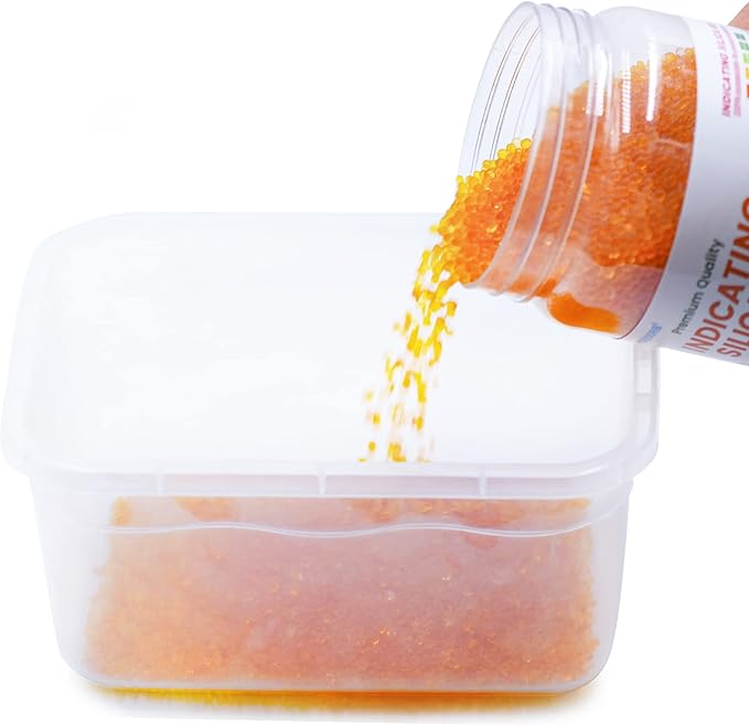 Silica Gel 6LBS, Indicating Silica Beads (Orange to Green), Reusable Silica Gel Desiccant Dehumidifier
