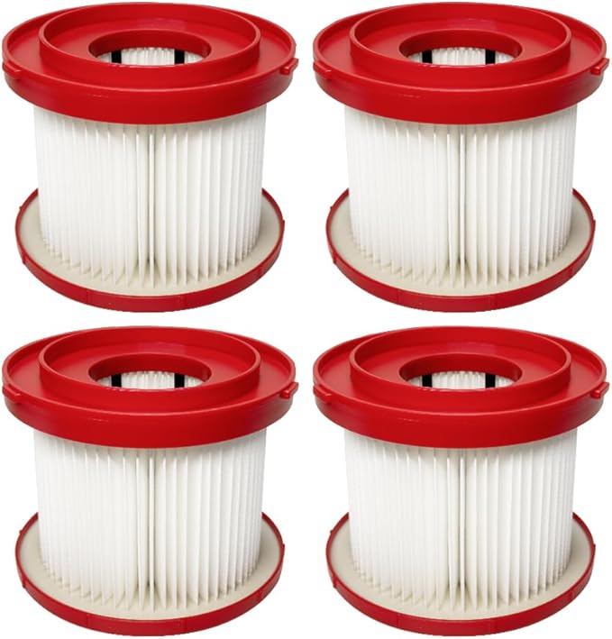 4 Pack 49-90-1900 Replacement HEPA Filter Compatible With Milwaukee Vacuum, Shop Vac Filter, M18 Cordless Wet Dry Vacuum 0780-20 0880-20 - AquaVibe