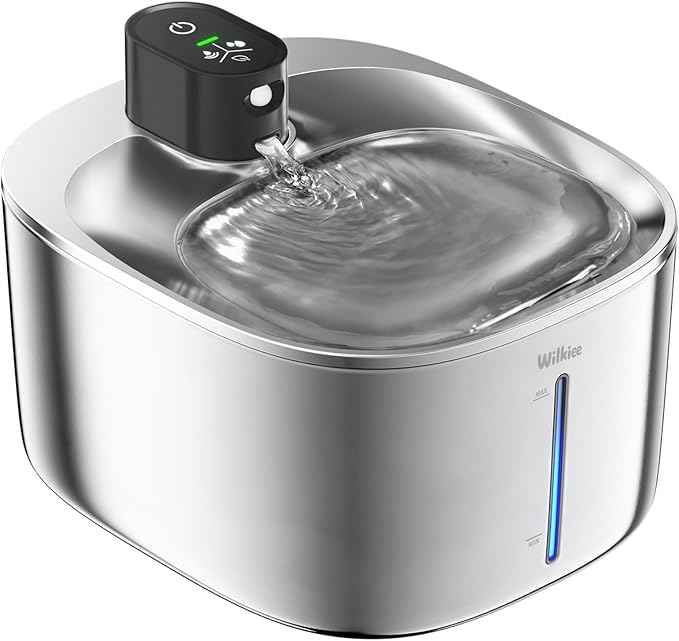 Cat Water Fountain Stainless Steel, 138fl.oz / 4.1L Wireless Cat Fountain, Pet Water Dispenser Cordless for Cats & Dogs Indoor