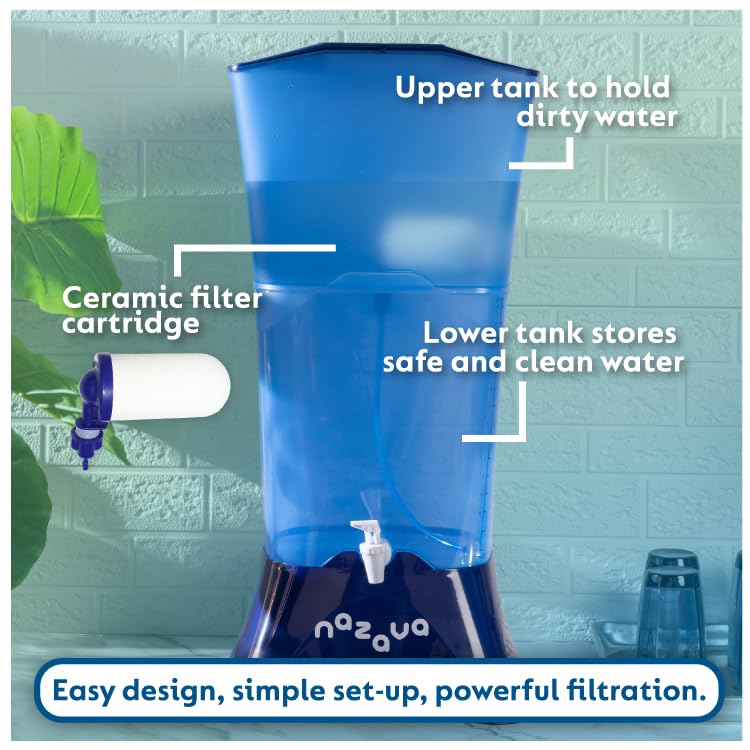 Gravity Fed Water Filter Dispenser and Countertop Unit for Every Day Use