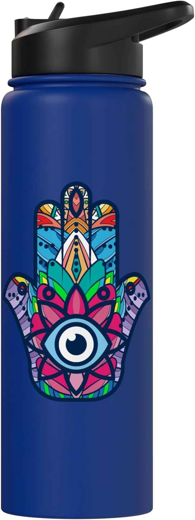 Colorful Nazar Amulet Hamsa Symbol Blue Evil Eye Ornament Stainless Steel Insulated Water Bottle