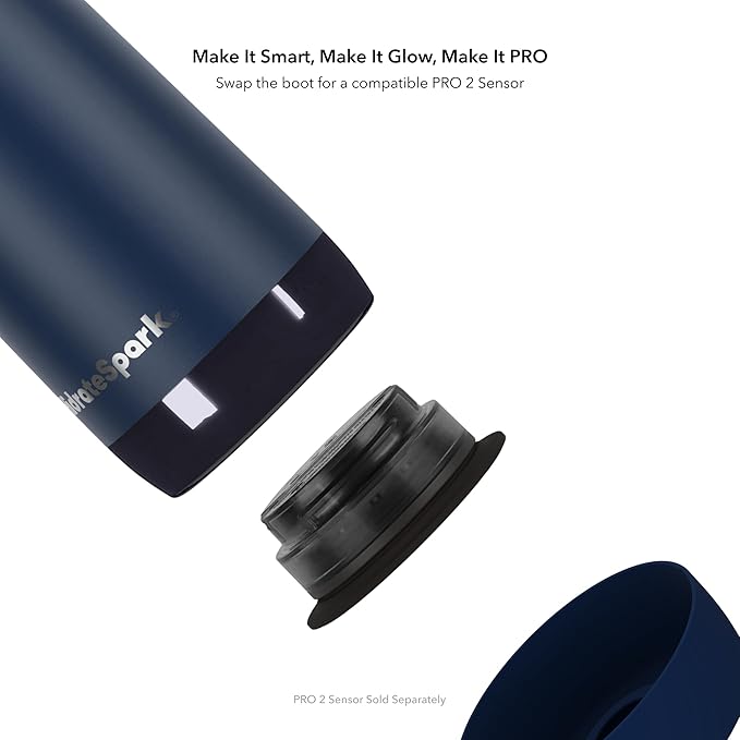 HidrateSpark PRO 2 32 oz Smart Ready Water Bottle with Silicone Boot - Chug Navy