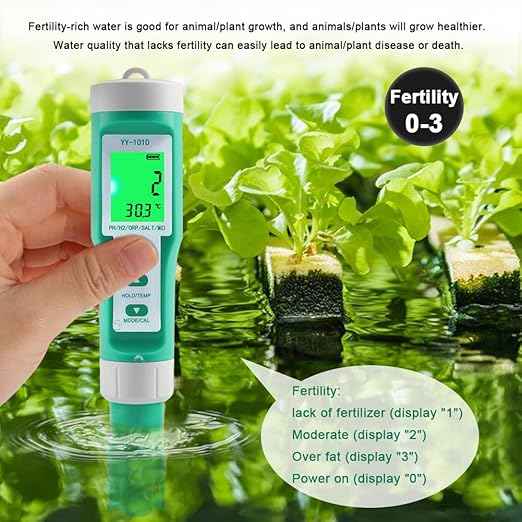 Hydrogen Water Tester 10 in 1 Resistivity/Fertility/H2/pH/TDS/EC/ORP/S.G/Salt/Temp Meter with ATC pH Meter,0.01 High Accuracy pH Tester Digital,TDS Meter PPM Meter for Drinking,Hydroponics,Pool.