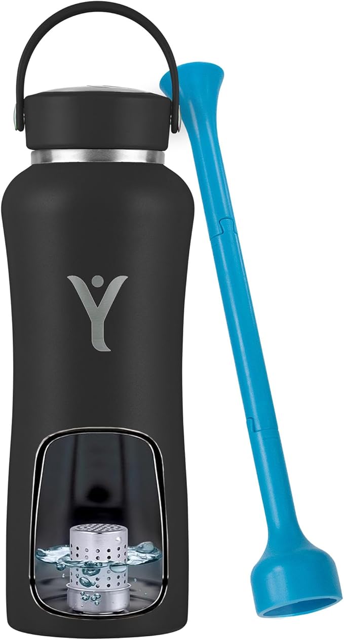 DYLN Hydrogen Water Bottle | Create Hydrating Alkaline Hydrogen-Rich Water Up to 9 pH | Vacuum Insulated Stainless Steel Water Bottle | Keeps Water Cold for 24 Hours