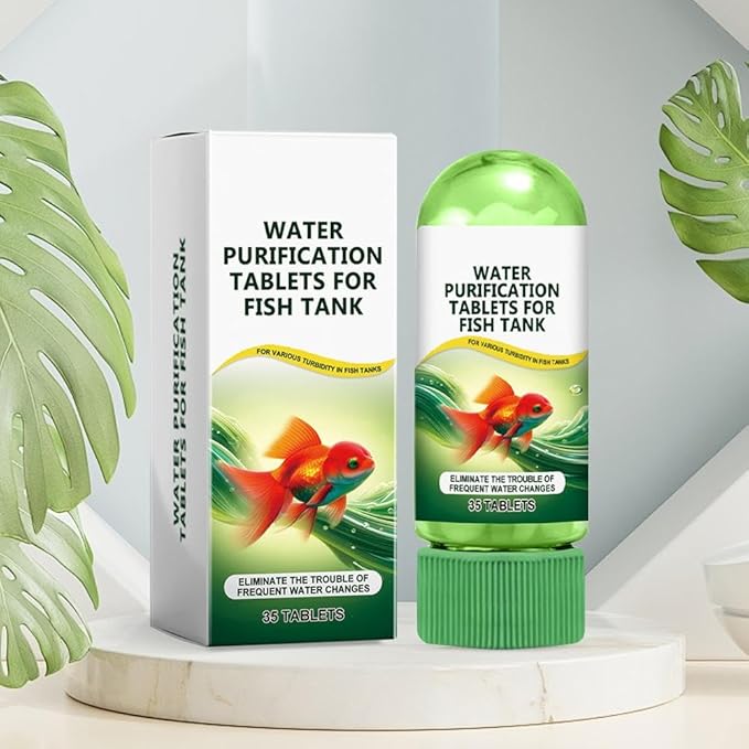 3PC Water Purification Tablets for Fish Tank,Powerful Aquarium Water Purification Tablet for Fish Tank,Efficient Clear Turbidity & Improve WaterQuality,Remove All Kinds of Turbidity from FishTankWater