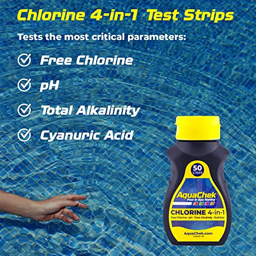 Yellow 4 Way Pool and Spa Test Strips