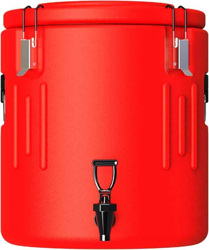 Insulated Beverage Dispenser 6.5 Gallon, Hot Drink Dispenser with 304 Stainless Steel Interior & Spout, Outdoors Water Jug for Camping Party