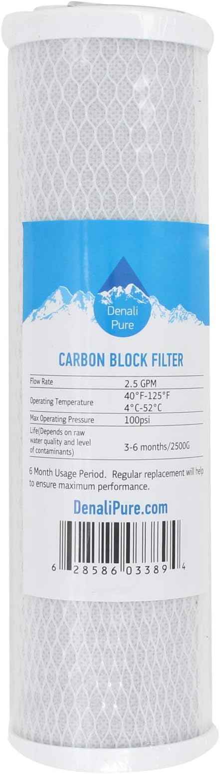 20-Pack Replacement for APEC ROES-PH75 Activated Carbon Block Filter - Universal 10 inch Filter Compatible with APEC 6-Stage 75GPD Reverse Osmosis System - Denali Pure Brand