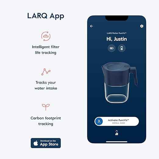 LARQ Hydrated AF Set - Pitcher PureVis 1.9L, Monaco Blue + 4 Advanced Filters