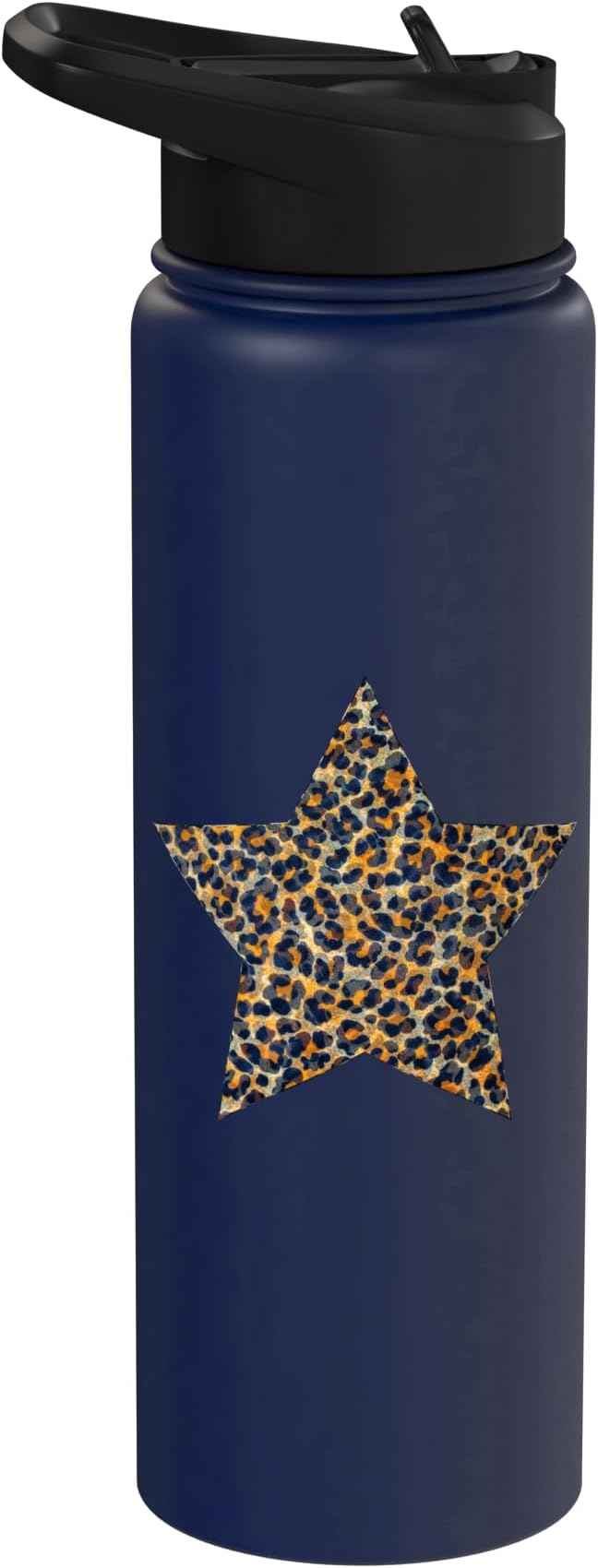 Star Shape - Cute Cheetah Leopard Print Graphic Stainless Steel Insulated Water Bottle