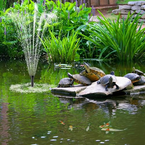 30W Solar Pond Filter with Fountain Pump 360 GPH for Outdoor Pond