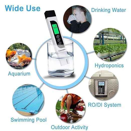 TDS Meter Digital Water Tester, Accurate and Reliable, Professional TDS, Temperature and EC Meter with Carrying Case, 0-9999ppm, Ideal ppm Meter for Drinking Water, RO/DI System, Aquariums