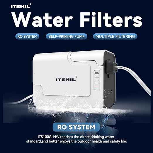 Portable Water Filter with Hybrid and RO Filter, Hiking Water Purifier System for Camping, Survival Gear Purification for Drinking