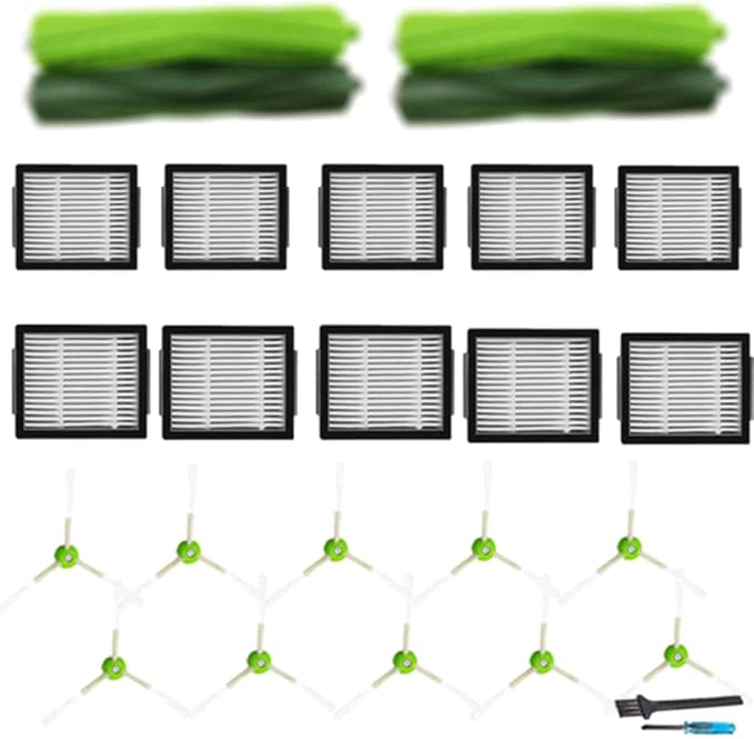 24PK Replacement Parts Kit for iRobot Roomba i7 i7+ i1 i3 i4 i5 i6 i8 J5 J6 J7 J8 J9 Plus E5 E6 Vacuum, Rubber Brushes & High-Efficiency HEPA Filters & Side Brushes - AquaVibe