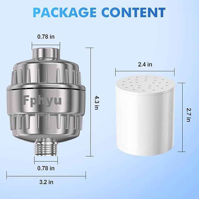 Upgraded Shower Filter, Shower Filter Head for Hard Water, 20-Stage Shower Head Filter Removal 99% of Chlorine, Fluoride, Heavy Metals, Iron, Chemicals, Improve Your Skin and Hair