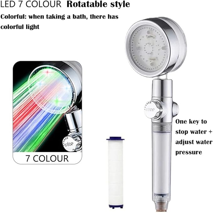High Pressure Shower Heads,3 Modes Shower Head with Handheld Power Wash to Clean Bathroom 3.9" Rain Showerhead with 70 Inches Extra Long SS Hose,Hard Water Filter & Adjustable Bracket,C
