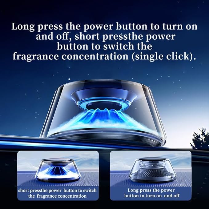Smart Car Air Fresheners Diffuser 5 Ambient Light & Mist Car Fragrance, Auto On/Off, Adjustable Concentration with Two fragrance, Lasts for 5 months, Sandalwood and Pine