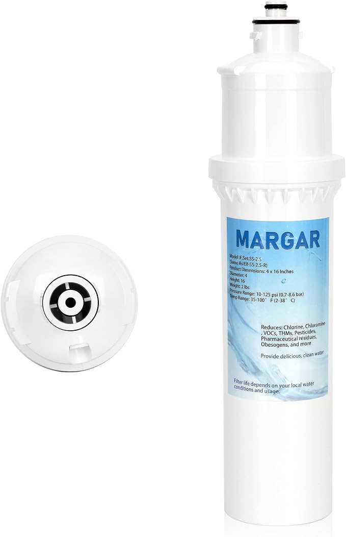 Water Filter SS-2.5, Replacement for Max Flow® Water Filter SS-2.5, F.Set.SS-2.5 Filter Reduces Chlorine, Compatible with EWS® SS-2.5 Water Unit, Installs Directly On Faucet, 10,000 Gallons, 1-PACK
