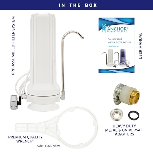 Anchor AF-3500 5-Stage Alkaline Counter Top Water Filter System (White)