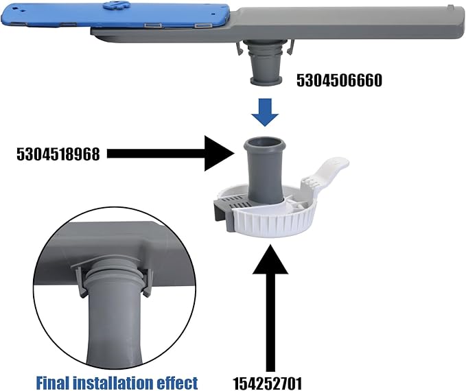 5304506660 Dishwashers Spray Arm Assembly for Frigidaire Dishwashers Lower Wash Arm Assembly with Dishwasher Lower Spray Arm Support/Dishwasher Trap Drain Filter