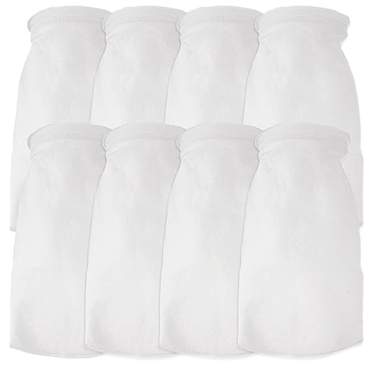 8 Pack 7" x 15.7" Filter Socks 7 Inch Ring by 15.7 Inch Long 200 Micron Filter Bag, Felt Filter Sock for Aquarium, Industry, Chemical, Water Liquid Filter Bags