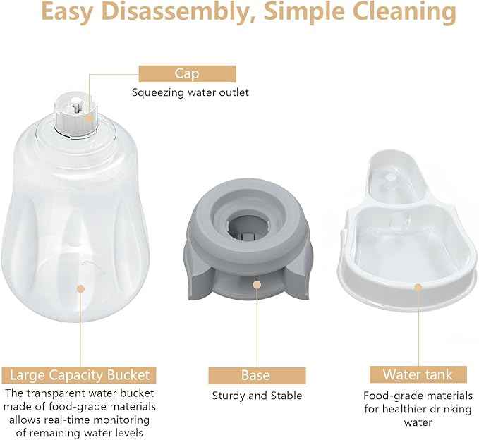 1.6 Gallon Automatic Dog Water Dispenser, Large Capacity Gravity Pet Water Bowl for Multiple Pets, BPA-Free Cat Water Feeder for Large Dogs, Refill Less Often, Grey