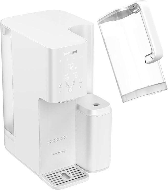PHILIPS Reverse Osmosis Water Filter Countertop ADD6926WH/37(Ambient), 6-Stage Mineralization Filtration System with Aquaporin Tech, Large Capacity for Family, 6L Tank &1.8L Jug
