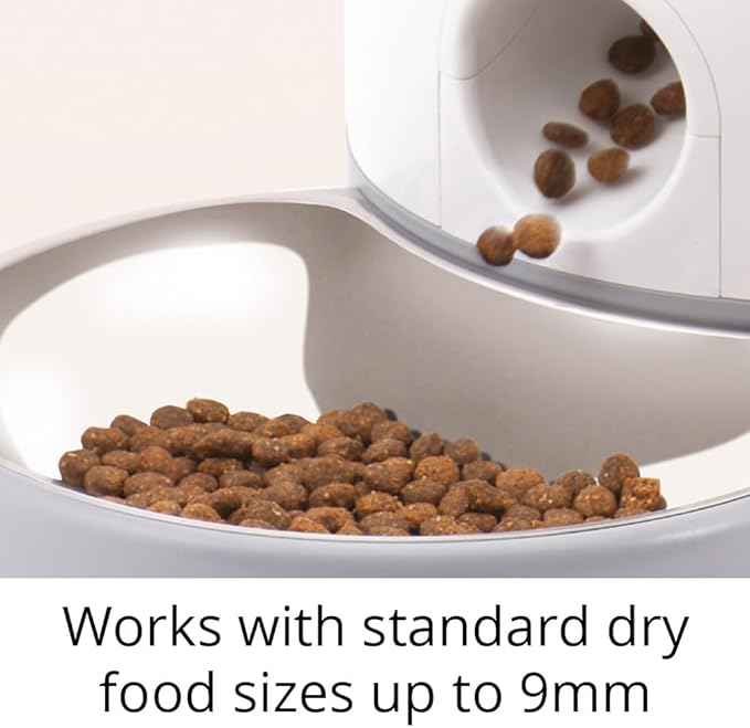 Catit PIXI Smart Automatic Dry Cat Food Feeder, Schedule and Portion Control Meals for Cats, White