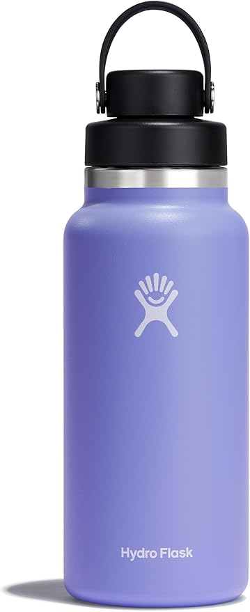 Hydro Flask Water Bottle - Insulated Stainless Steel - Wide Mouth Chug Lid, Non Spill, Leakproof in 32 Oz Lupine Purple
