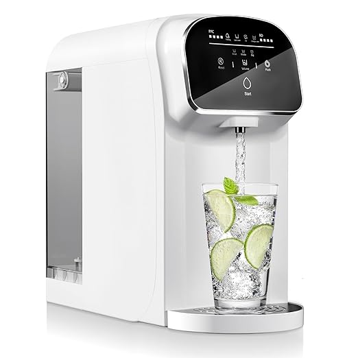 UV Reverse Osmosis Water Filter Countertop, 5-Stage RO Water Filtration System, 5:1 Pure to Drain, No Installation Required, Portable Water Purifier for Home Kitchen