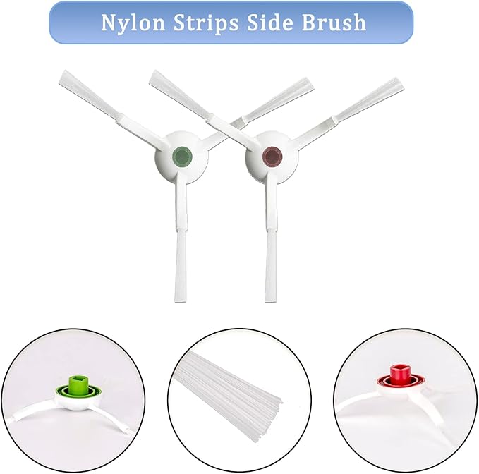 GYLBF Accessories Kit for Ecovacs Deebot T20 Omni, Replacement Parts for Ecovacs Deebot T20 e Omni Vacuum Cleaner, 1 Main Brush, 2 HEPA Filters, 4 Sidebrushes, 4 Mop Pads, 4 Dust Bags - AquaVibe