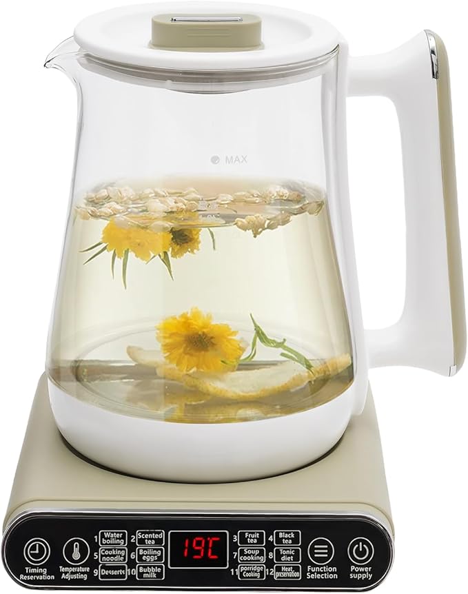 Electric Kettle Tea Maker with Filter & Stew Pot, Multi-Function Electric Tea Kettle for Boiling Water, Stainless Steel Electric Health Kettle, Portable Hot Water Kettle forCoffee Soup