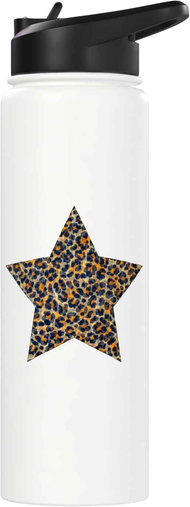 Star Shape - Cute Cheetah Leopard Print Graphic Stainless Steel Insulated Water Bottle