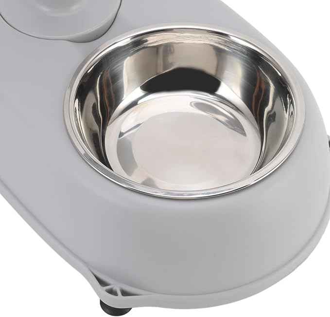 2 in 1 500ml Large Dog Water Bowl Dispenser, PP and ABS Automatic Dog Water Dispenser, Adjustable Pet Standing Water Dispenser Bowl for Cats and Others, 11 x 7.7 x 15.4in