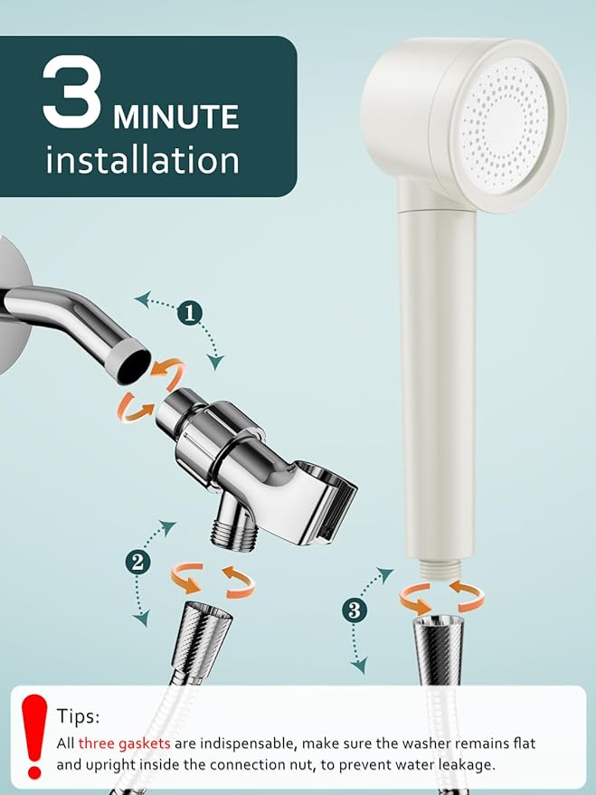 Ion Drops Filtered Shower Head with Handheld, High Pressure Shower Heads with 3 Spray, Showerhead with Filters Hand held for Hard Water, Remove Chlorine, Reduces Dry Itchy Skin