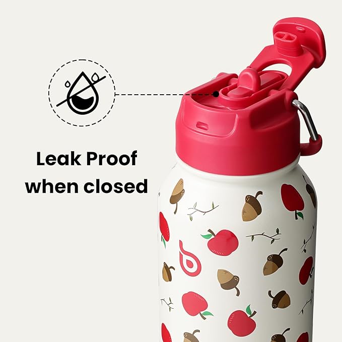 BOTTLE BOTTLE 32oz Insulated Water Bottle Stainless Steel Sport Water Bottle with Straw Dual-use Lid Design for Gym with Pill Box