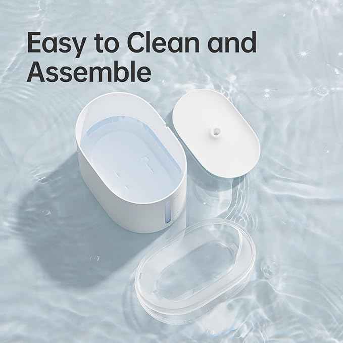 Automatic Pet Water Fountain 2.5L Capacity Water Dispenser, Ultra-Quiet Pump, Multi-Filtration System, BPA-Free Material for Cats, Easy to Clean and Assemble S1 Lite White