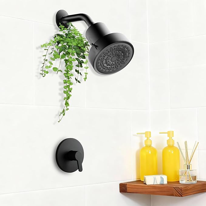 Filtered Shower head for Healthier Hair & Skin – Removes Chlorine & Heavy Metals,High Pressure 6 Mode Settings Shower Head Filter for Hard Water (Matte Balck)