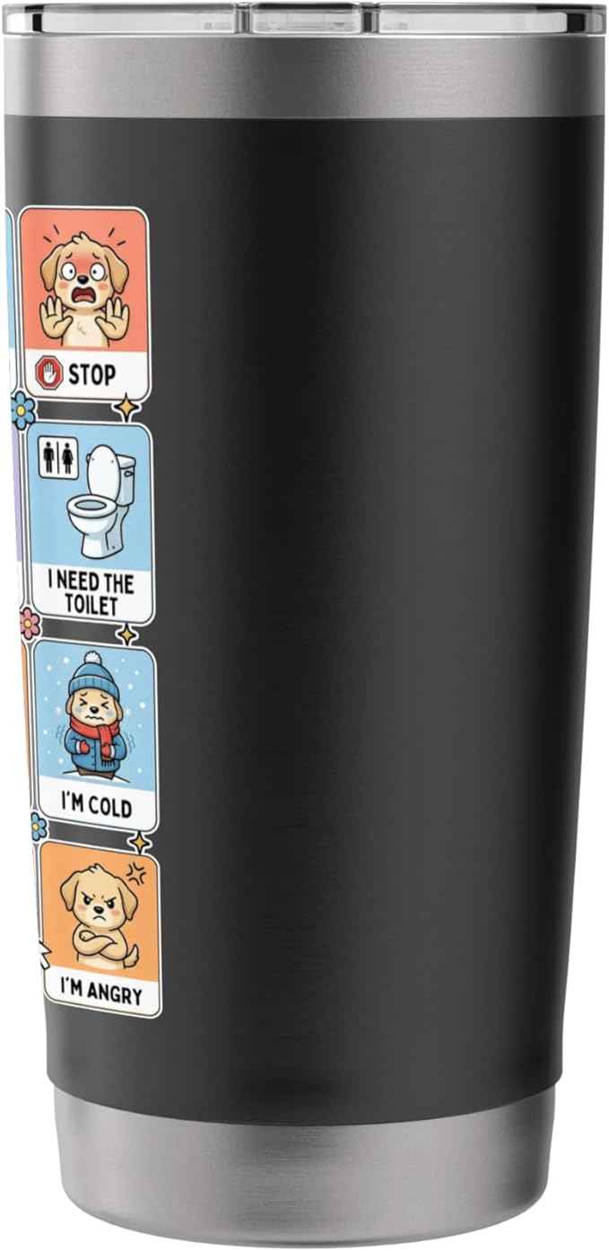 Autism ACC Communication Dog Lovers Kids Cute Autistic Stainless Steel Insulated Tumbler