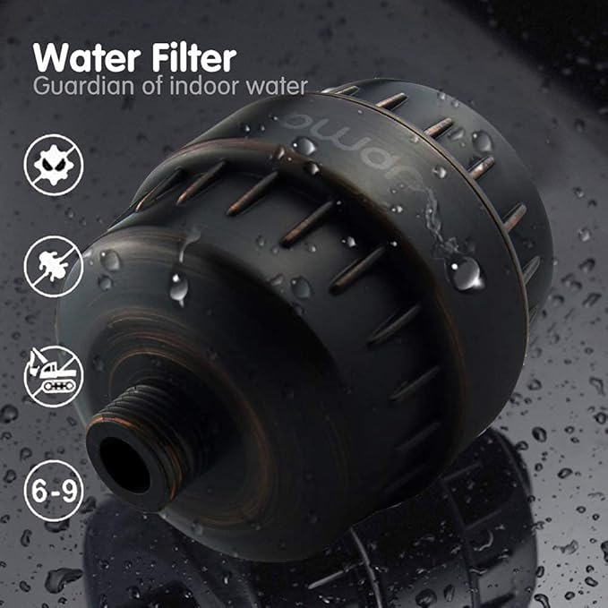 Shower Filter & Replacement 15 Stage Cartridge-2pcs with Vitamin C for Hard Water High Output Shower Water Filter to Remove Chlorine Fluoride Heavy Metals and Other Sediments