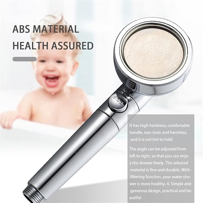 Filtered Shower Head with Handheld,High Pressure 5 Spray Mode Showerhead Built in Power Wash with Hose and 15 Stage Hard Water Shower Filter for Remove Chlorine and Harmful Substances,B